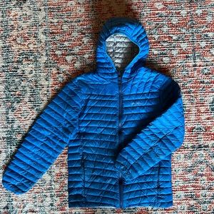 L.L. Bean kids down jacket, blue, size L